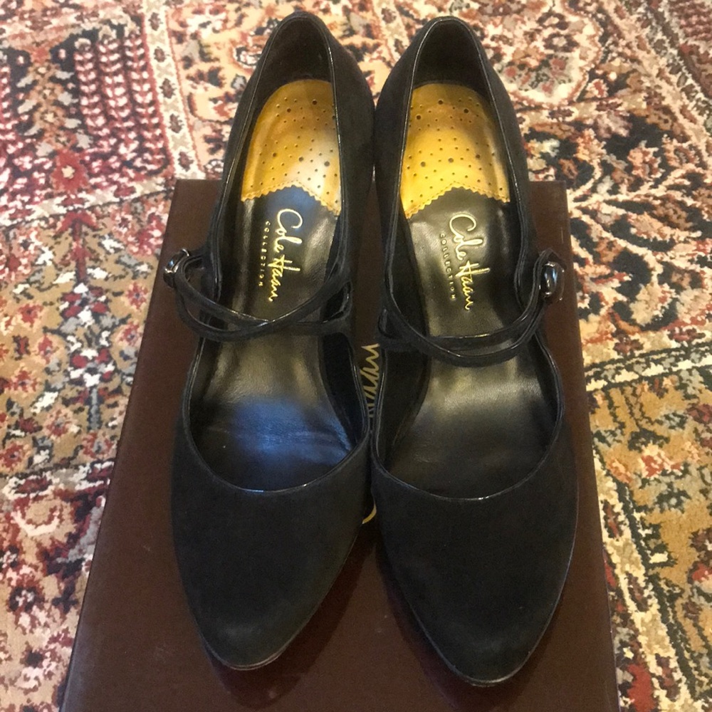 Cole Haan Collection Afina Black Suede Heels